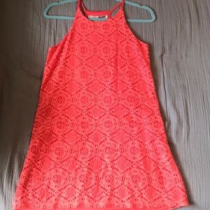 Coral Lace Summer Dress